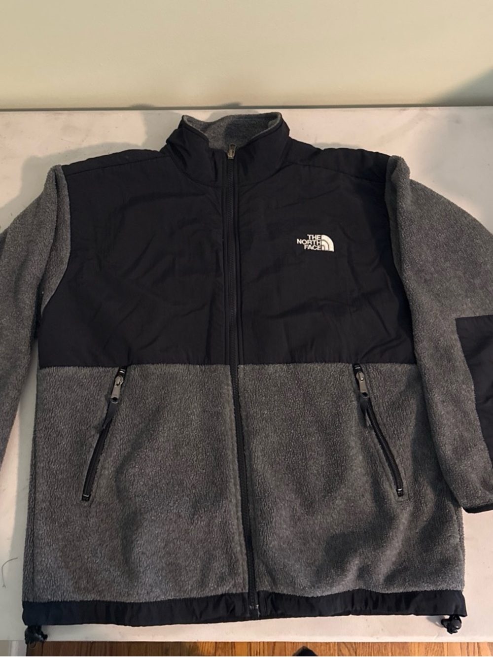 The North Face Black and Gray Kids Fleece Jacket with Zips